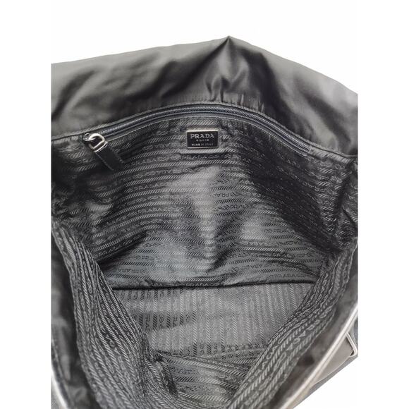 Prada Messenger Tessuto Black Nylon Large Crossbody Shoulder Bag - Made in Italy - Picture 11 of 12